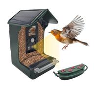 Berger & Schröter Mangeoire à oiseaux avec caméra 1080p et abreuvoir d'eau solaire 940 nm LED infrarouge automatique pour enregistrement vidéo/photo des oiseaux, détection de mouvement, vision