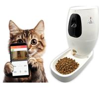 Berger + Schröter Mangeoire Intelligente pour Chien et Chat avec caméra et caméra pour Animaux de Compagnie 720P HD Vidéo sans Fil Surveillance à Distance Alimentation et friandises