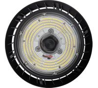 Berger & Schröter Spot d'hall UFO High Bay Light 150 W efficacité énergétique D, 18 000 lumens, lumière blanche 6000 K, IP66, avec détecteur de mouvement