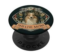 Berger Sheltie Mom Shetland Style William Morris PopSockets PopGrip Adhésif