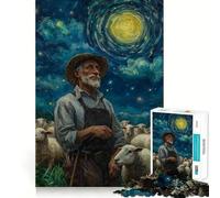 Berger sous Un Ciel étoilé Puzzle de 1000 pièces pour Adultes pour stimuler Le Cerveau, se détendre et créer Une œuvre d'art mémorable 38x26cm
