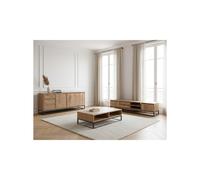 Bergerac - Ensemble Avec Buffet 190 Cm + Meuble Tv 200 Cm + Table Basse Bois Massif De Manguier