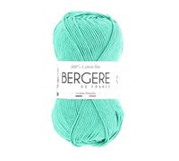 Bergère de France - 100% COTON BIO pelote de laine à tricoter et crochet (50g) - 100% Coton biologique - 3 mm - Fabrication Française - Fil rond pour l’été - Vert (Algue)