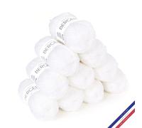 Bergere de France BARISIENNE 7 lot 10 pelotes de laine à tricoter et crochet (10 x 50g) 6,5 mm - 100% Acrylique - Fabrication Française - Gros Fil Rond, très Doux - Blanc (BLANC NEIGE)