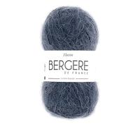 Bergère de France - FLOCON pelote de laine à tricoter et crochet (50g) - 56% de laine peignée - 5 mm - Fabrication Française - Fil duveteux et vaporeux - Bleu (HUSSARD)