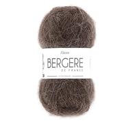 Bergère de France - FLOCON pelote de laine à tricoter et crochet (50g) - 56% de laine peignée - 5 mm - Fabrication Française - Fil duveteux et vaporeux - Brun (CHÂTAIGNE)