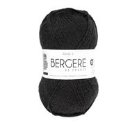 Bergère de France - IDÉALE 4 - Pelote de laine à tricoter et au crochet (50g) - 50% Laine - 4 mm - Fabrication Française - Fil infeutrable pour toute la famille - Noir (NOIR)