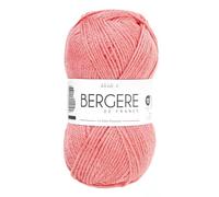 Bergère de France - IDÉALE 4 - Pelote de laine à tricoter et au crochet (50g) - 50% Laine - 4 mm - Fabrication Française - Fil infeutrable pour toute la famille - Rose (PETALE)