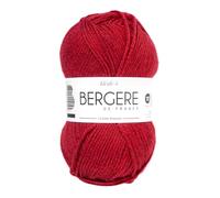 Bergère de France - IDÉALE 4 - Pelote de laine à tricoter et au crochet (50g) - 50% Laine - 4 mm - Fabrication Française - Fil infeutrable pour toute la famille - Rouge (GRENAT)