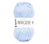 Bergère de France - IDÉALE 4 - Pelote de laine à tricoter et au crochet (50g) - 50% Laine - 4 mm - Fabrication Française - Fil infeutrable pour toute la famille - Gris (CIEL)