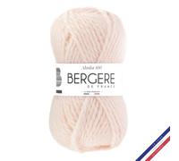 BERGÈRE DE FRANCE - Pelote ALASKA 100 - Fil Laine à tricoter, 50% de laine peignée - Gros fil rond infeutrable 6 mm - Fabrication française - Couleur rose, DRAGEE