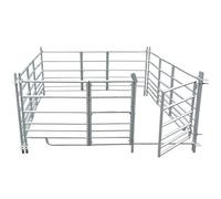 Bergerie enclos 4 Panneaux Acier galvanisé 183 x 183 x 92 cm avec Porte Serrure Stable Durable pour élevage bétail ovin caprin porcin Poule Lapin Ferme agricole pâturage