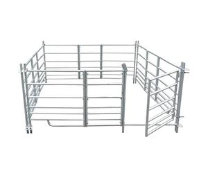 Bergerie enclos 4 Panneaux Acier galvanisé 183 x 183 x 92 cm avec Porte Serrure Stable Durable pour élevage bétail ovin caprin porcin Poule Lapin Ferme agricole pâturage