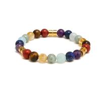 BERGERLIN Bracelet 7 chakras - Véritable bracelet 7 chakras avec 3 entretoises - Taille XS-S