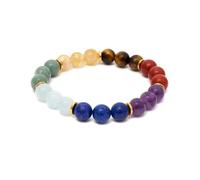 BERGERLIN Bracelet 7 chakras - Véritable bracelet 7 chakras avec 7 entretoises - Taille M-L