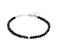 BERGERLIN Bracelet de Perles en Véritable Pierre Naturelle avec Perle en Argent Sterling 925 ou Perle Dorée - à facettes, avec Fermoir - avec Certificat d'Authenticité, 925 Argent - 15,5+3cm, perle'