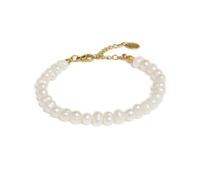 BERGERLIN Bracelet de perles pour femmes et hommes - Avec fermoir plaqué or et certification d'authenticité (M-L, Or)