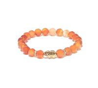 BERGERLIN Bracelet éléphant avec de véritables perles en pierre naturelle de 8 mm et des points forts en cristal avec certificat d'authenticité - Quartz rose, améthyste, cristal de roche, tourmaline