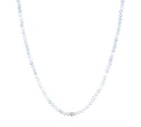 BERGERLIN Collier Aigue-marine bleu clair avec perle en argent sterling 925 - chaîne bleu clair avec fermoir, facettée - taille XS-S Feel Goods, Aigue-marine, Argent 925-40+5cm