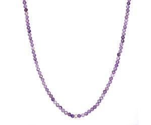 BERGERLIN Collier Améthyste violet - chaîne violette - Argent - M-L