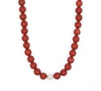 BERGERLIN Collier en jaspe véritable - Collier de perles avec perle en argent sterling 925 - Véritable collier en jaspe de taille XS-S