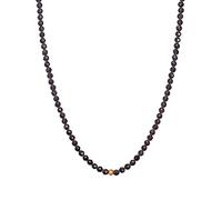BERGERLIN Collier en obsidienne noire - chaîne noire - Or - M-L