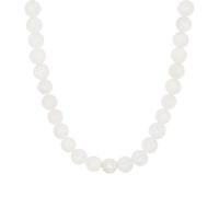 BERGERLIN Collier en pierre de lune véritable - Collier de perles avec perle en argent sterling 925 - Véritable collier en pierre de lune de taille M-L