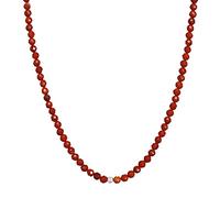 BERGERLIN Collier Jaspe rouge - chaîne rouge - Argent - XS-S
