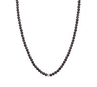 BERGERLIN Collier Obsidienne noire - chaîne noire - Argent - XS-S