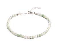 BERGERLIN Jade Armband hell grün - facettiertes, grünes Myanmar Jade Armband - Silber - XS-S