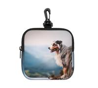 Bergers australiens des Montagnes Aussie Pets Chiens,Pochette de Rangement carrée à Fermeture éclair, Porte-Monnaie en néoprène, Petit Portefeuille, Pochette à Monnaie, Porte-Monnaie