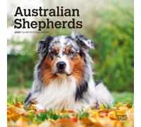 Bergers australiens | Mini calendrier mural mensuel 2025 17,8 x 35,6 cm | BrownTrout | Animaux et races de chiens