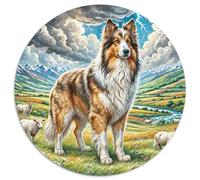 Bergers de l’Atlas Puzzle Rond De 1000 Pièces pour HaustiFrère?ND Décompression Progressive Activité Familiale 1000pcs (67.5x67.5cm)