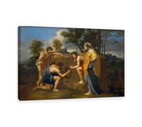 Bergers en Arcadie Célèbre Reproduction de peintures à l'huile de- Impression sur Toile - Décoration Murale pour la Maison et Le Bureau 40x60cm(16x24in) Sans cadre