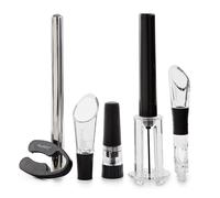 BergHOFF Décapsuleur à air - Lot de 5 bouteilles de vin - Cet ensemble essentiel conçu pour les amateurs de vin dispose d'un ouvre-pompe à air infaillible, d'un coupe-capsule, d'un bouchon, d'un aérateur et d'un bec verseur de refroidissement.