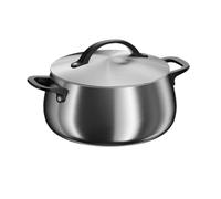 BergHOFF Home Casserole noire (24cm) - Casserole en acier inoxydable avec couvercle - Convient à toutes les plaques, y compris induction