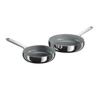 BergHOFF Home Ensemble de poêles - 2 pièces - Antiadhésives sans PFAS - inox - universelles pour tous feux