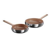 BergHOFF Home Ensemble de poêles - 2 pièces - Antiadhésives sans PFAS - Poêles revêtues - Poêle en acier inoxydable - Poêle Roségold