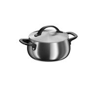 BergHOFF Home Petite casserole noire (18cm) - Casserole en acier inoxydable avec couvercle - Convient à toutes les plaques, y compris induction - Cocotte