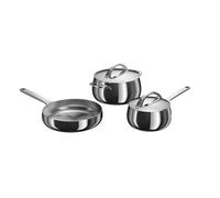 BergHOFF Home Set de casseroles en acier inoxydable - 5 pièces - Set casserole et poêle avec couvercles - Set de cuisson pour tous types de plaques