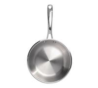 Berghoff Poêle à frire professionnelle triple épaisseur en acier inoxydable 18/10 de 25,4 cm de forme ergonomique à long manche pour plaque à induction, chaleur rapide et uniforme, passe au four et au