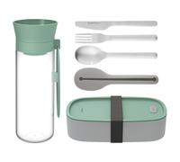 BergHOFF TO GO Lunch Set, Reisebesteck, Trinkflasche, Lunchbox, Kunststoff, Edelstahl, Mint, 6-tlg., 3950255