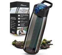 BERGKVIST® Gourde filtrante d'eau extérieure OBSIDIAN (650ml) avec boussole - Bouteille filtrante pour eau potable propre - Traitement de l'eau pour l'équipement de camping et de survie
