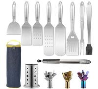 Berglander Accessoire Barbecue 10 pièces, Pince Barbecue ustensiles kit, Ensemble d’Outils de Barbecue avec poignée en Acier Inoxydable, Pas de Fusion et résistant à la Chaleur