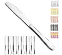 Berglander couteaux de table 12pcs, couteaux à beurre en acier inoxydable de qualité alimentaire, couteau de dîner pour la restauration à domicile, lavable au lave-vaisselle