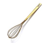 Berglander Fouet en or, fouet pour la cuisson avec placage à l'or en titane, fouet ballon en acier inoxydable, ensemble de fouets en fil de cuisine robuste pour la cuisson, la cuisson, le mélange