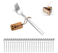 Berglander Fourchette à gâteau 24 pièces, Fourchettes à dessert en acier inoxydable, Fourchettes de fruits, Petite fourchette pour la maison, Restaurant, Hôtel, Mariage, Lave-vaisselle