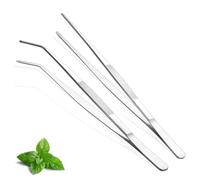 Berglander Lot de 2 pinces à épiler de cuisine extra longues en acier inoxydable 30,5 cm pour chef, servir de la nourriture, griller, culinaire, pâtes, salade, barbecue