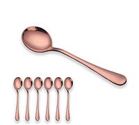 Berglander Rose gold plated stainless steel steak knives, steak knife in copper color Sturdy steak knife for cooks, pack of 6