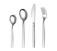 Berglander Set de couverts 24 Pièces 6 personnes en Acier Inoxydable couverts avec fourchette à couteau, Service pour 6 - Argenterie